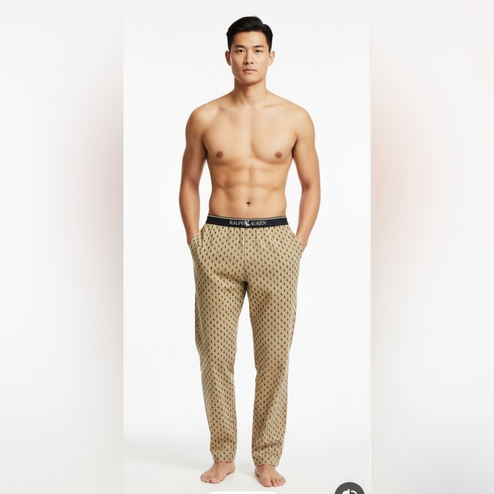 Men’s lounge pants Ralph Lauren Polo Beige and Black . Ships next biz‎ day